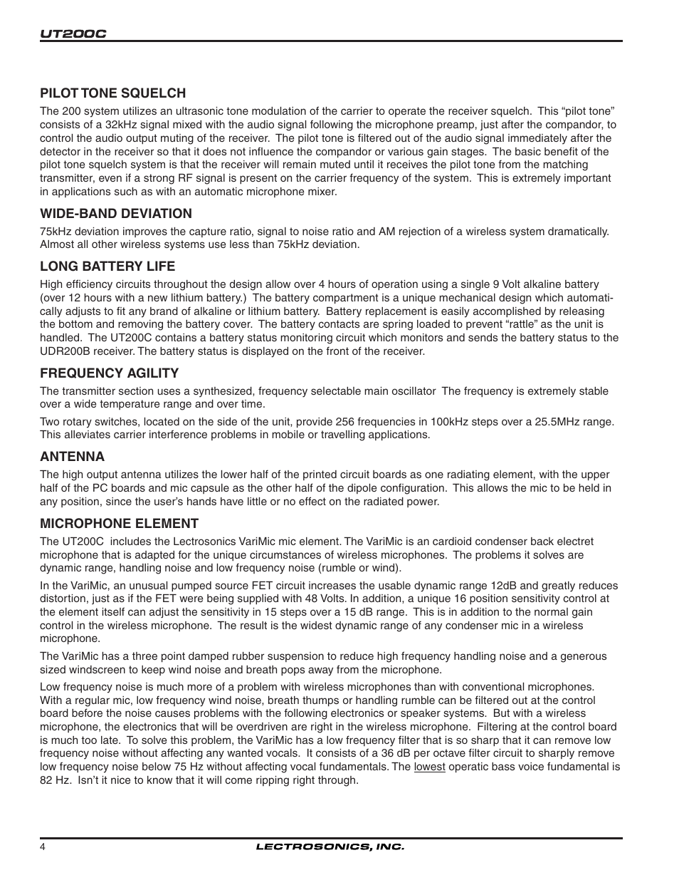 Lectrosonics UT200c User Manual | Page 4 / 14
