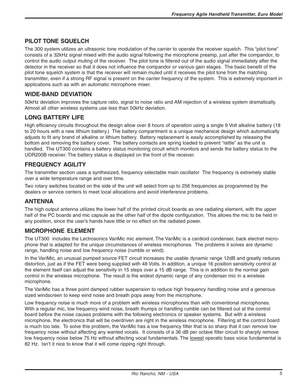 Lectrosonics UT300VM User Manual | Page 5 / 14
