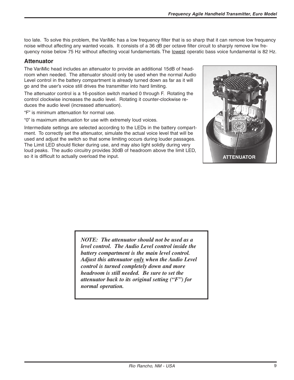 Lectrosonics UT300VM User Manual | Page 9 / 14