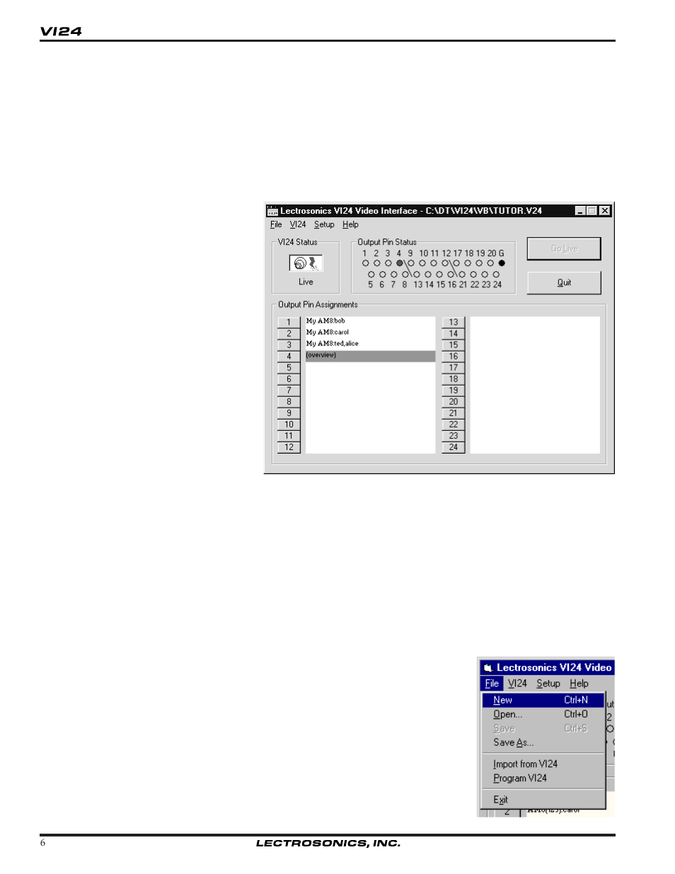 Setting up the vi24 | Lectrosonics VI24 User Manual | Page 6 / 16