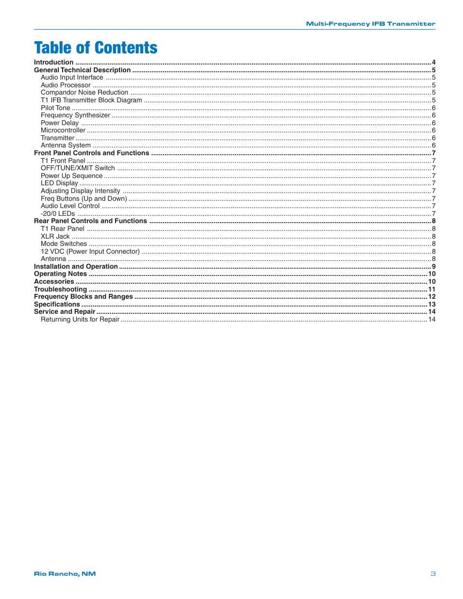 Lectrosonics T1 User Manual | Page 3 / 16