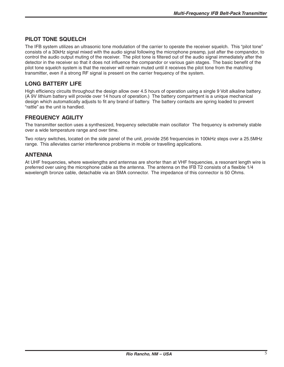 Lectrosonics T2 User Manual | Page 5 / 18