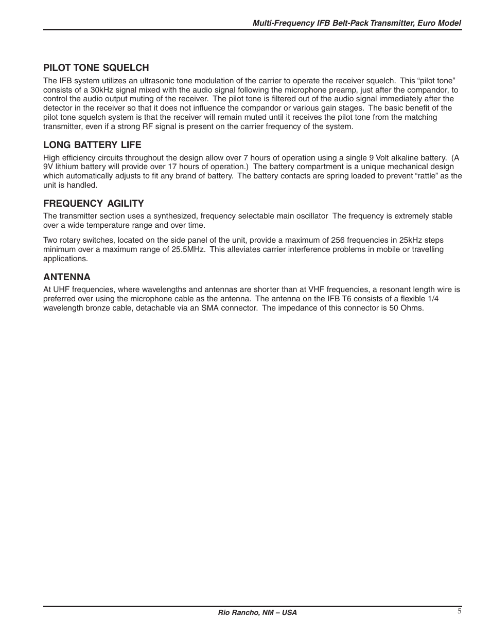 Lectrosonics T6 User Manual | Page 5 / 16