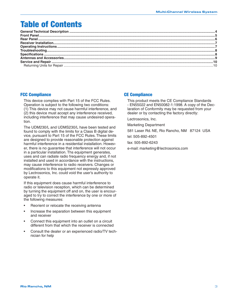 Lectrosonics SIXPACK User Manual | Page 3 / 12