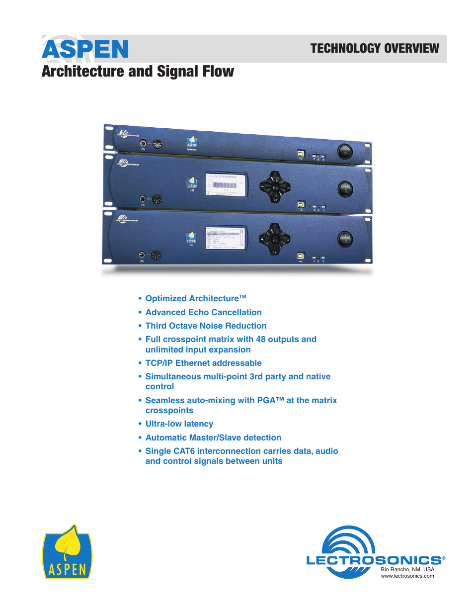 Lectrosonics ASPEN User Manual | 7 pages