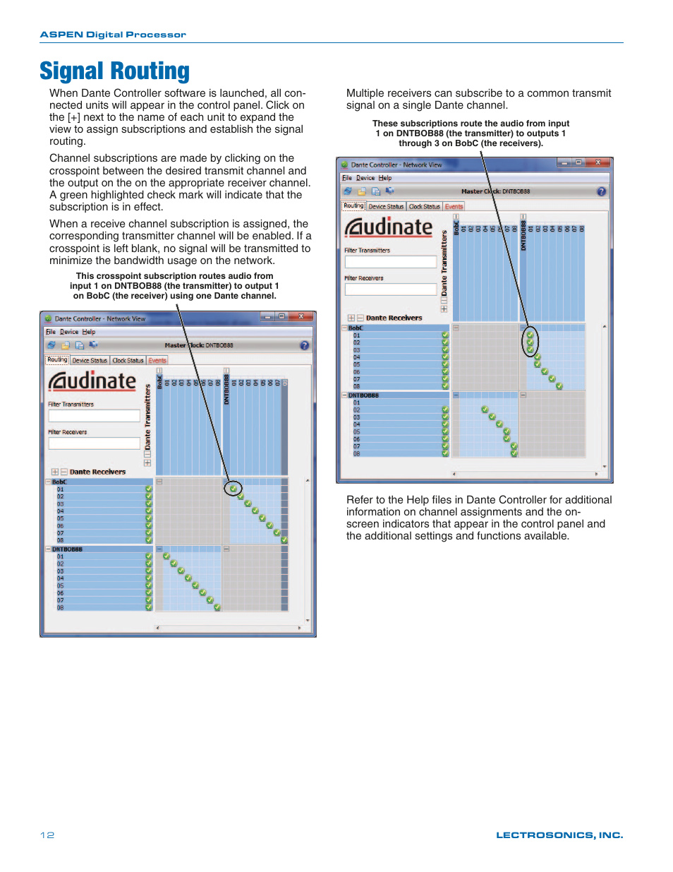 Signal routing | Lectrosonics DNTBOB 88 User Manual | Page 12 / 16