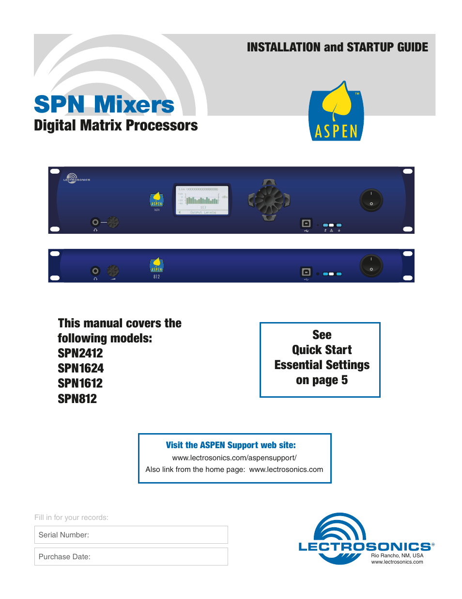 Lectrosonics SPN812 User Manual | 24 pages