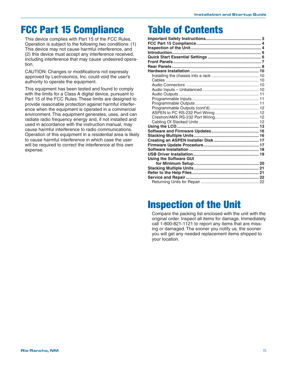 Lectrosonics SPN812 User Manual | Page 5 / 24