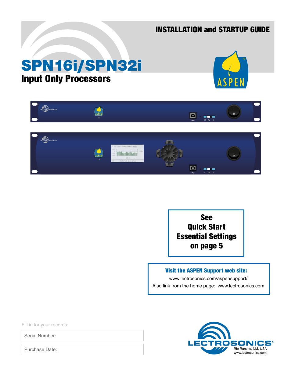 Lectrosonics SPN32i User Manual | 20 pages