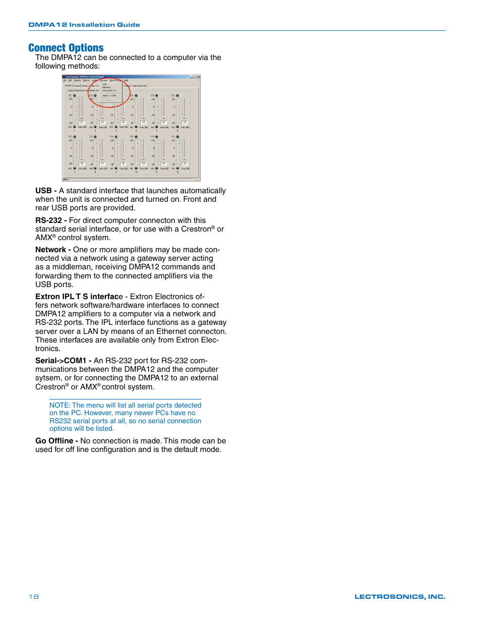 Connect options | Lectrosonics DMPA12 User Manual | Page 18 / 20