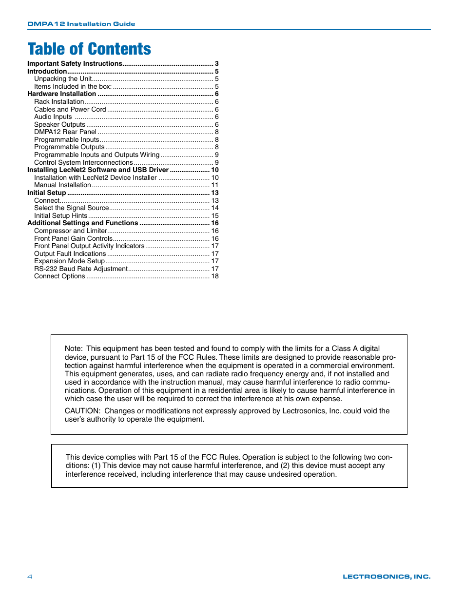 Lectrosonics DMPA12 User Manual | Page 4 / 20