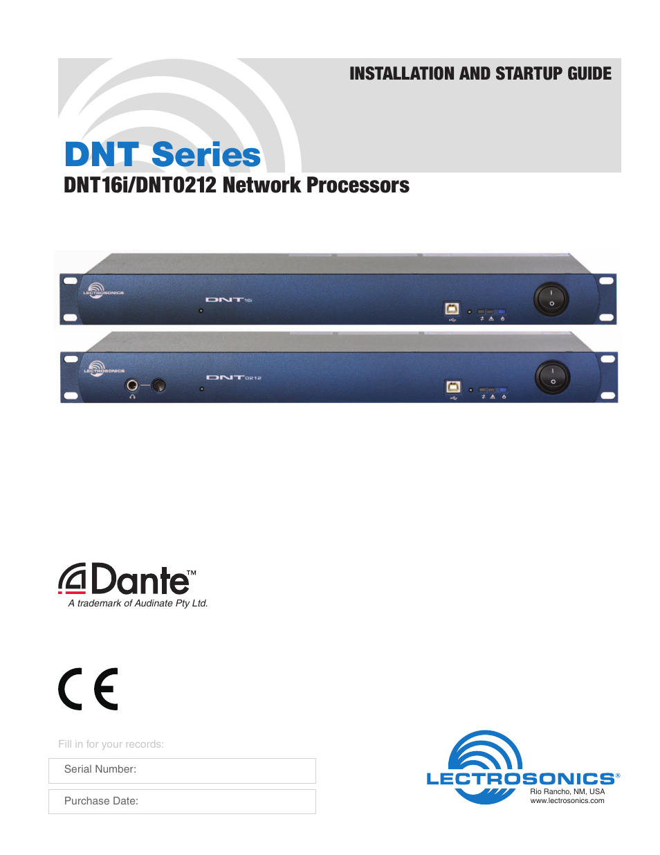 Lectrosonics DNT16i User Manual | 20 pages