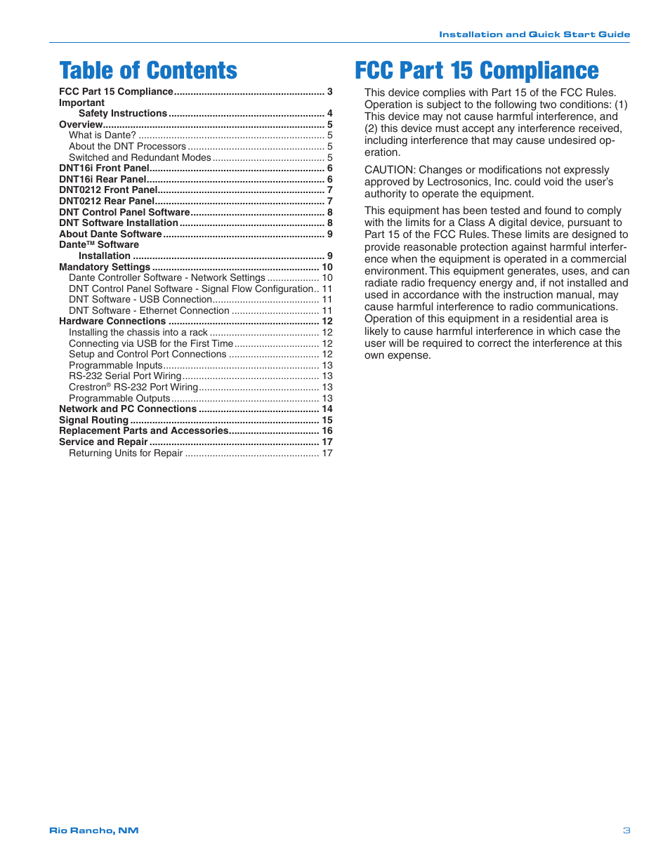 Lectrosonics DNT16i User Manual | Page 3 / 20