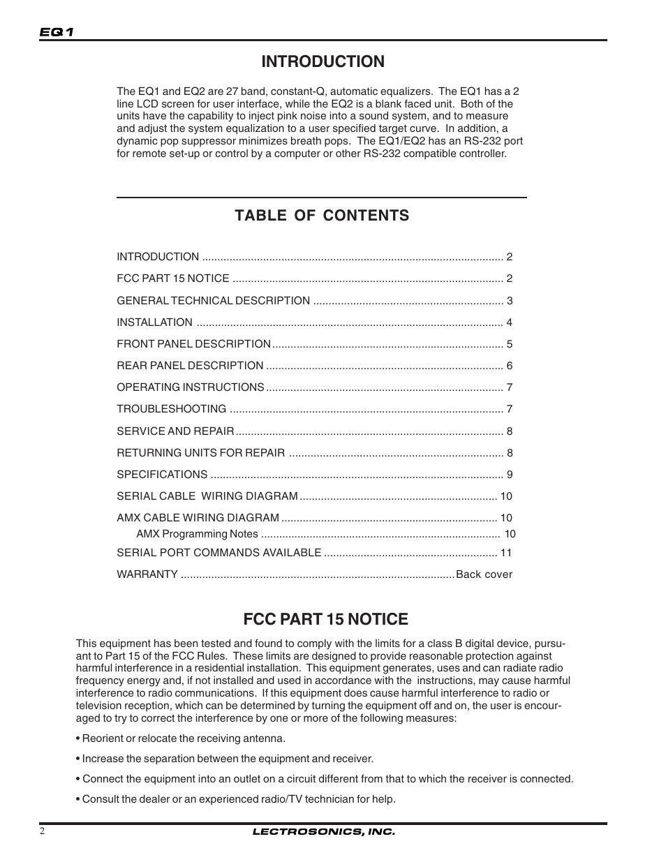 Lectrosonics EQ1_EQ2 User Manual | Page 2 / 16