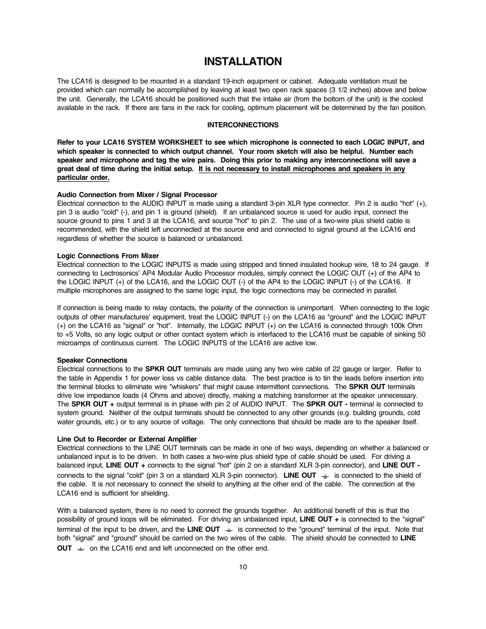 Installation | Lectrosonics LCA16 User Manual | Page 11 / 18