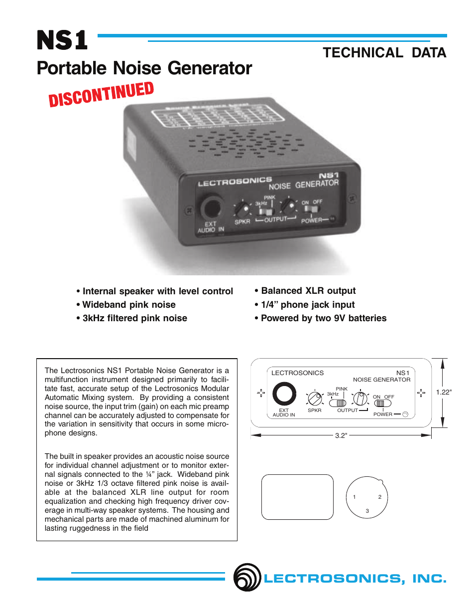 Lectrosonics NS1 User Manual | 2 pages
