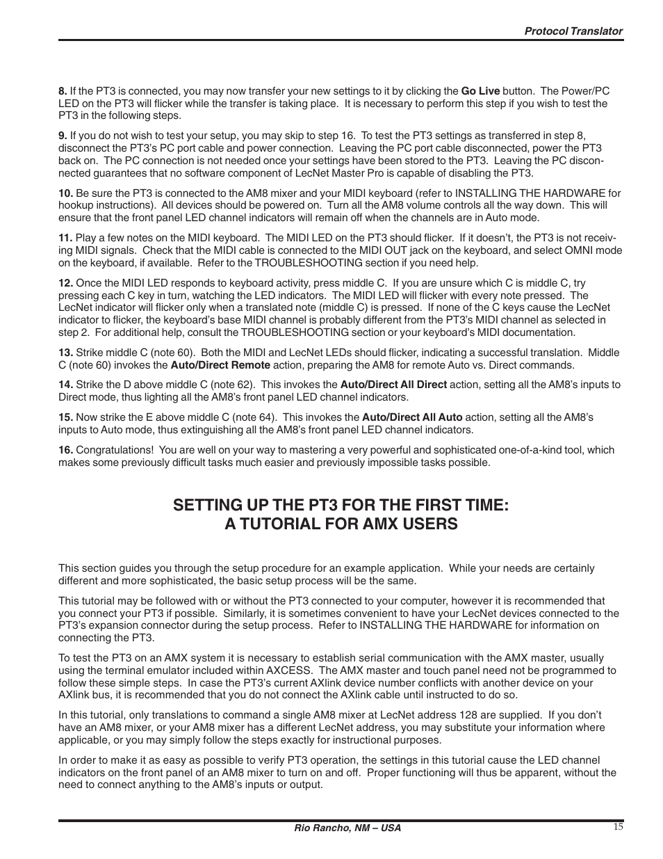 Lectrosonics PT3 User Manual | Page 15 / 30