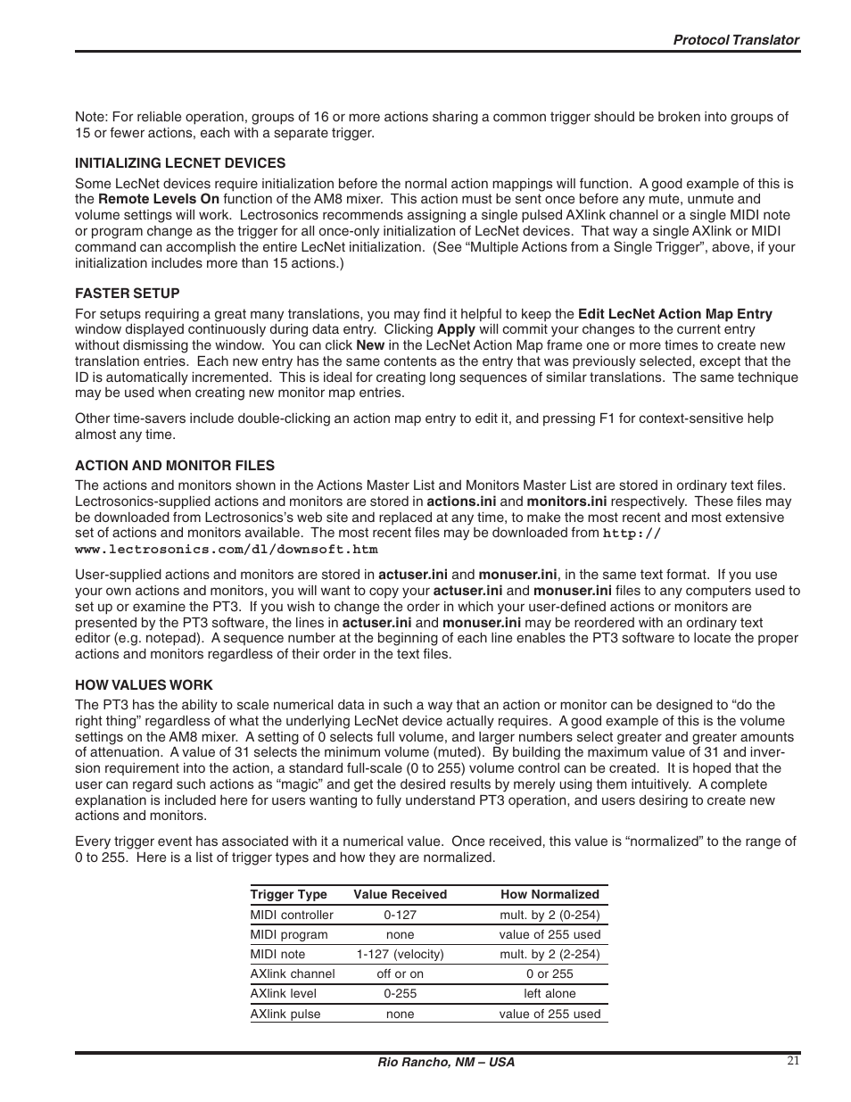 Lectrosonics PT3 User Manual | Page 21 / 30