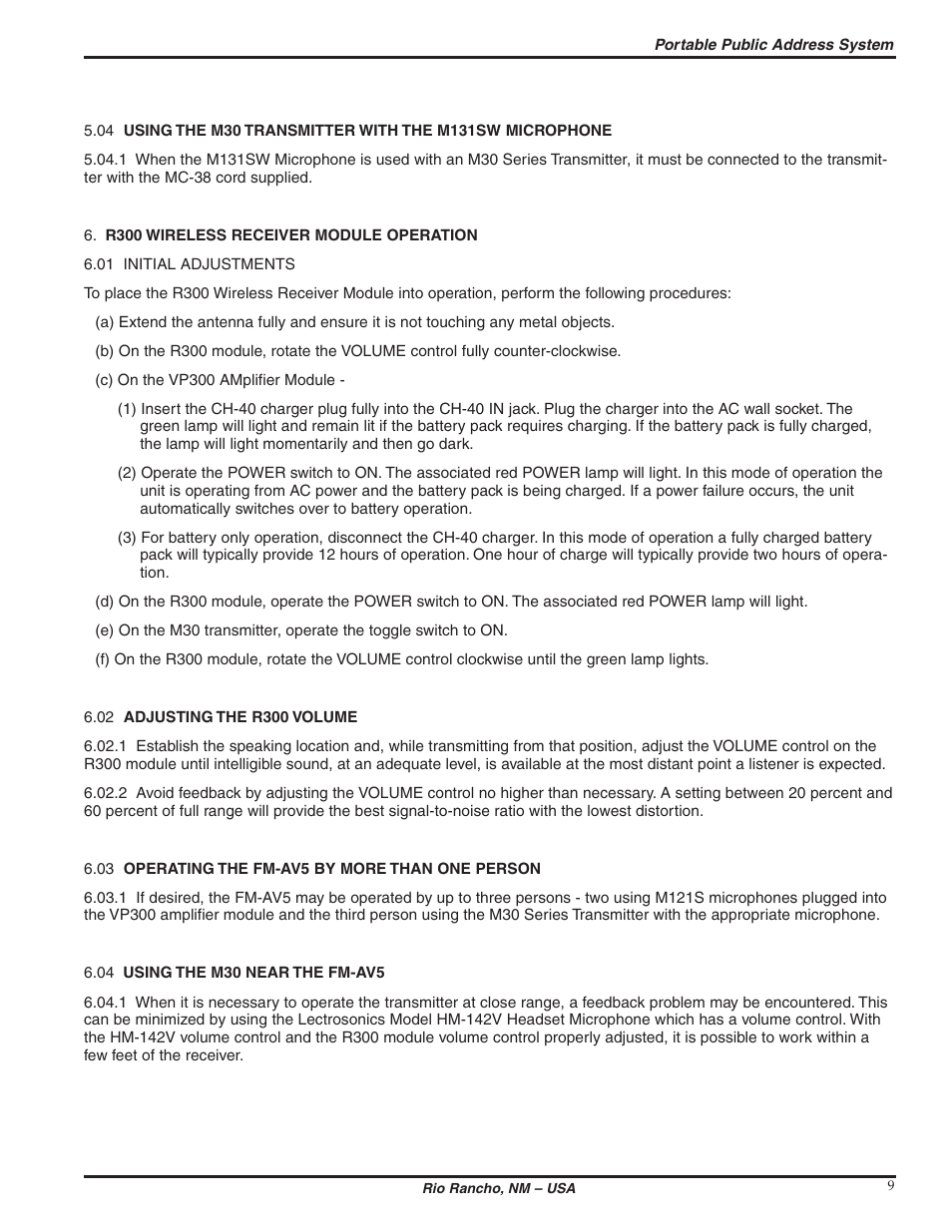 Lectrosonics VP300W User Manual | Page 9 / 12