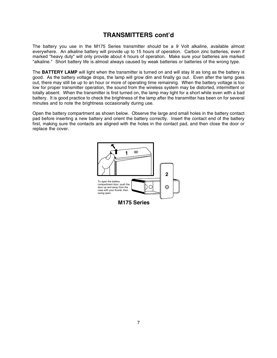 Transmitters, Transmitters cont’d | Lectrosonics FM875 User Manual | Page 7 / 18