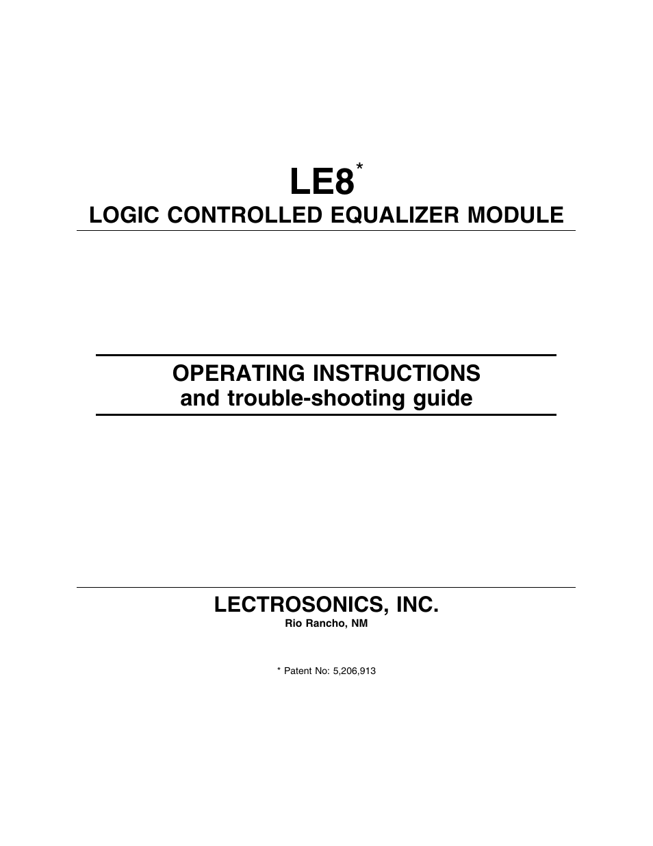 Lectrosonics LE Series User Manual | 13 pages