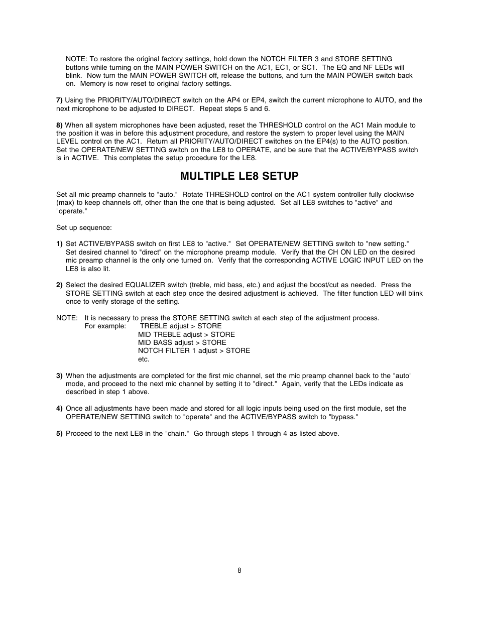 Multiple le8 setup | Lectrosonics LE Series User Manual | Page 9 / 13