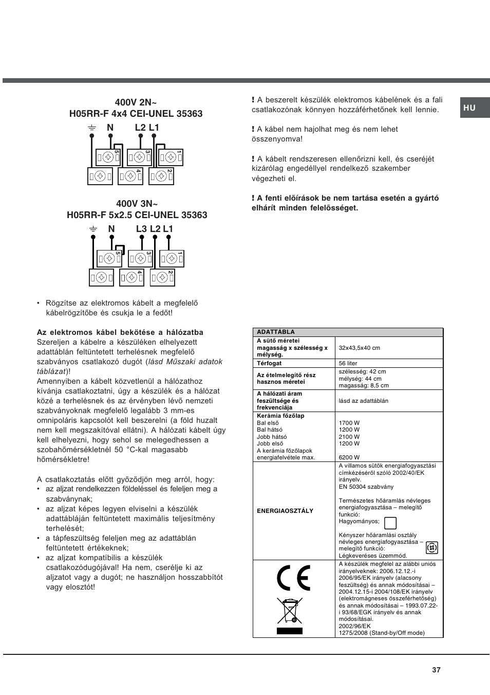 Ariston CE6VM3 R/HA User Manual | Page 37 / 68