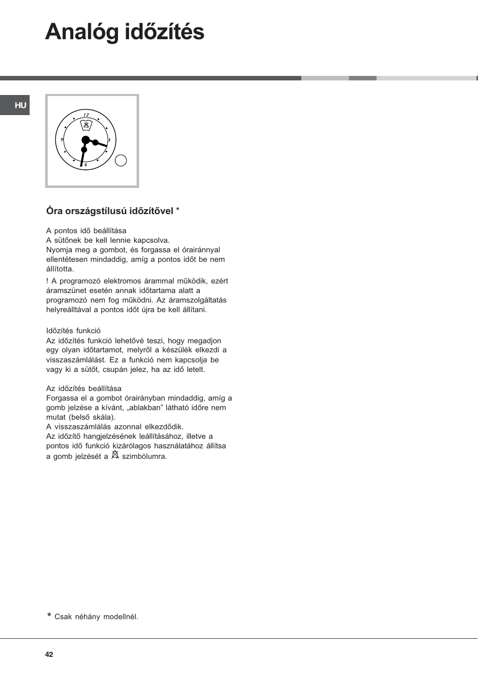 Analóg idõzítés | Ariston CE6VM3 R/HA User Manual | Page 42 / 68