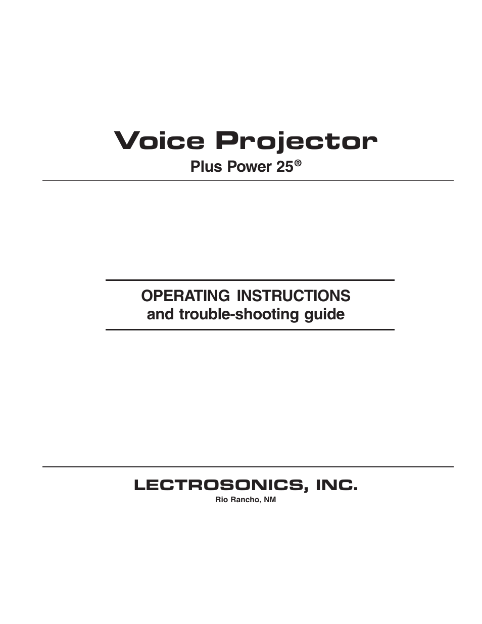 Lectrosonics PP25 User Manual | 6 pages