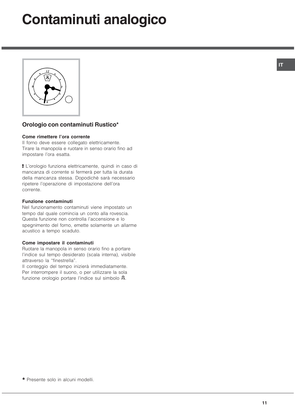 Contaminuti analogico | Ariston CG64SG3 User Manual | Page 11 / 68