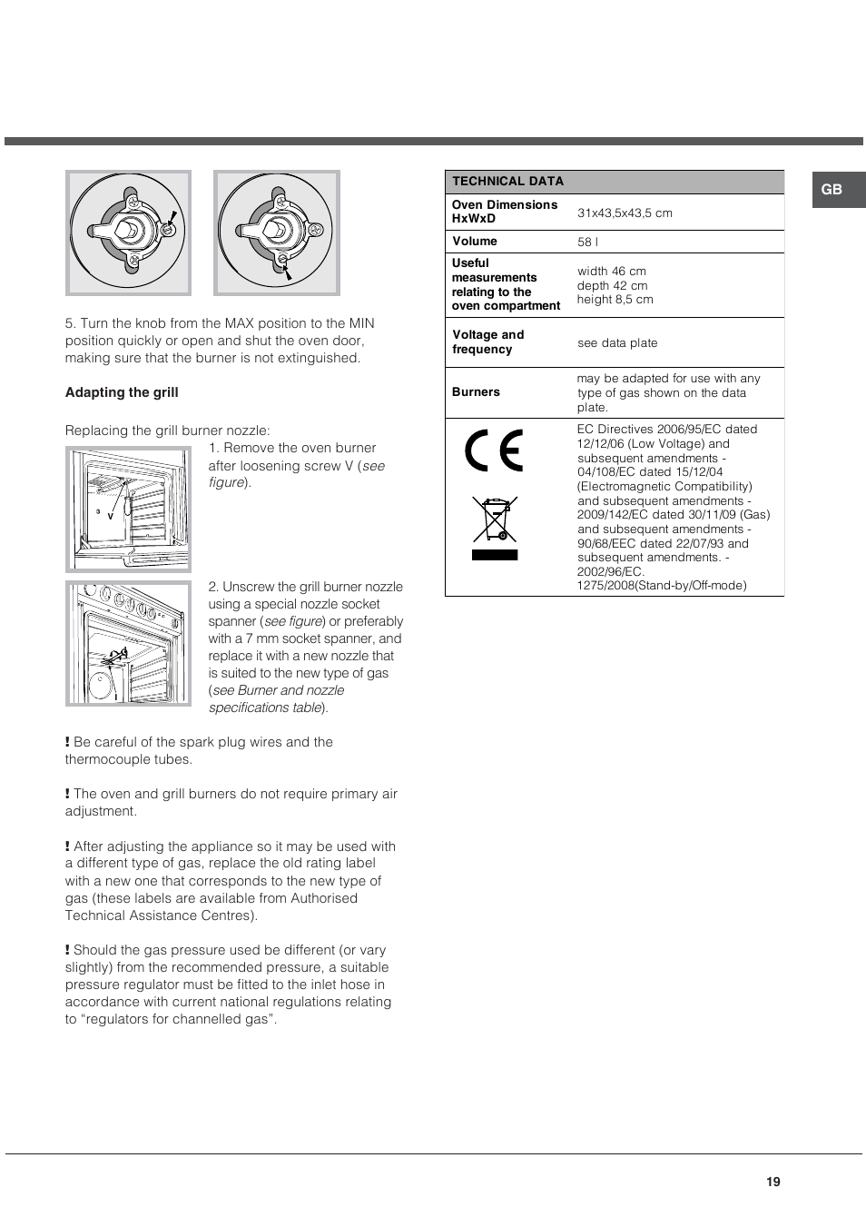 Ariston CG64SG3 User Manual | Page 19 / 68