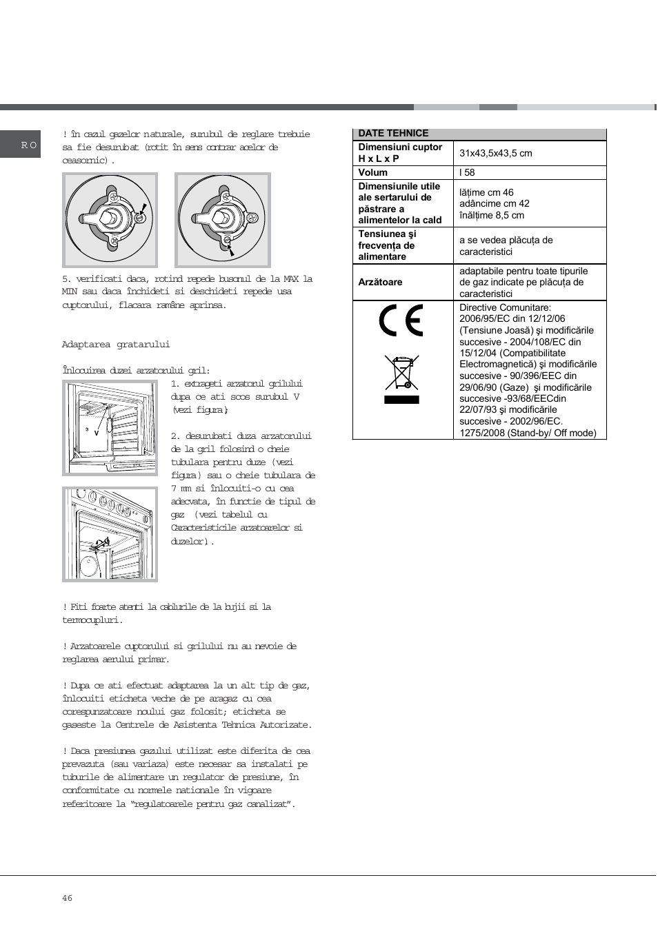 Ariston CG64SG3 User Manual | Page 46 / 68
