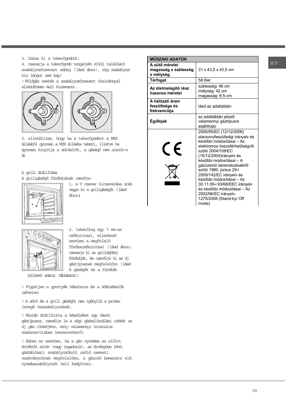 Ariston CG64SG3 User Manual | Page 59 / 68