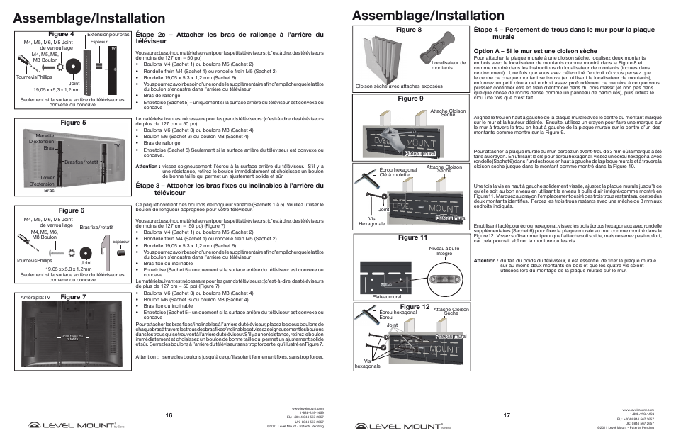 Assemblage/installation, Figure 6 figure 7 figure 5 | Level Mount DC65T User Manual | Page 16 / 16