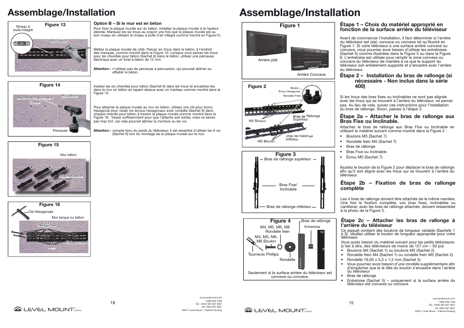 Assemblage/installation | Level Mount NT800T User Manual | Page 15 / 16