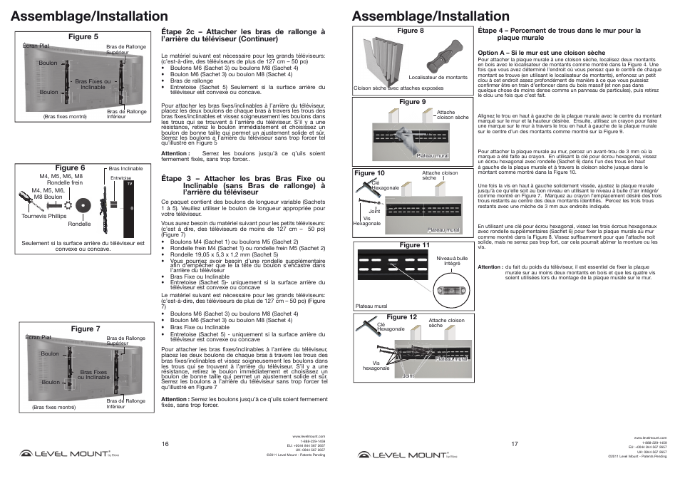 Assemblage/installation | Level Mount NT800T User Manual | Page 16 / 16