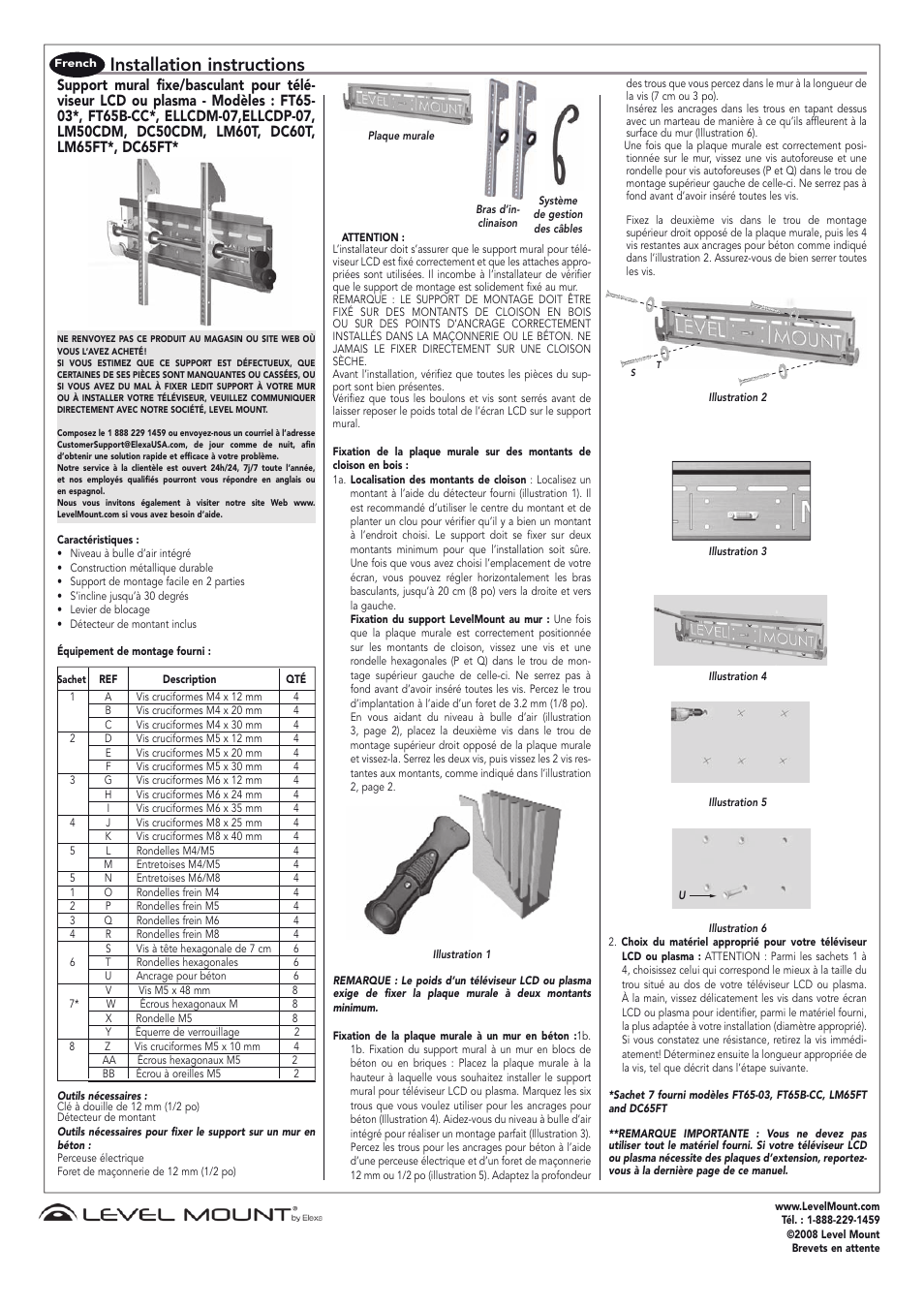 Installation instructions | Level Mount LM50HDCC User Manual | Page 9 / 12