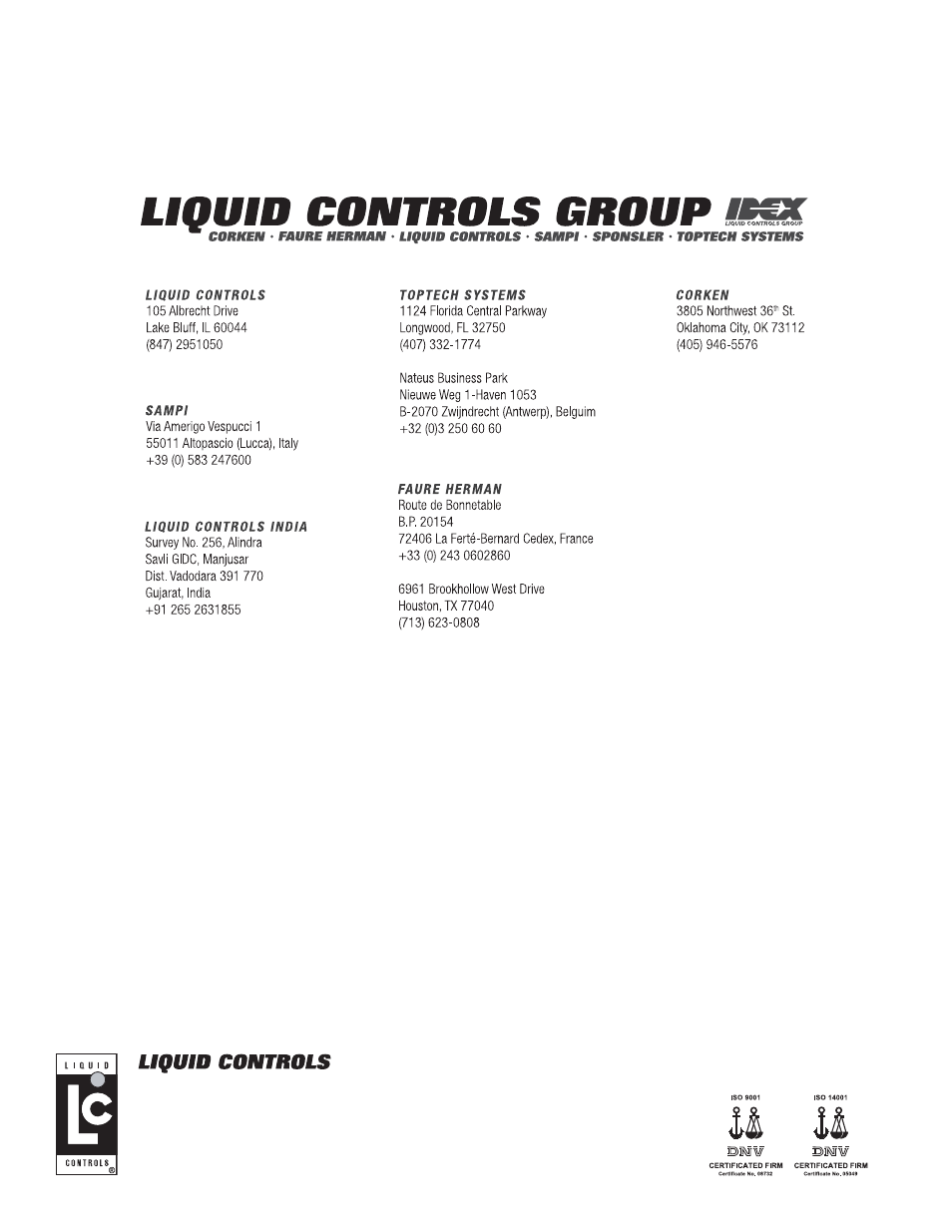 Liquid Controls MS Meters User Manual | Page 40 / 40