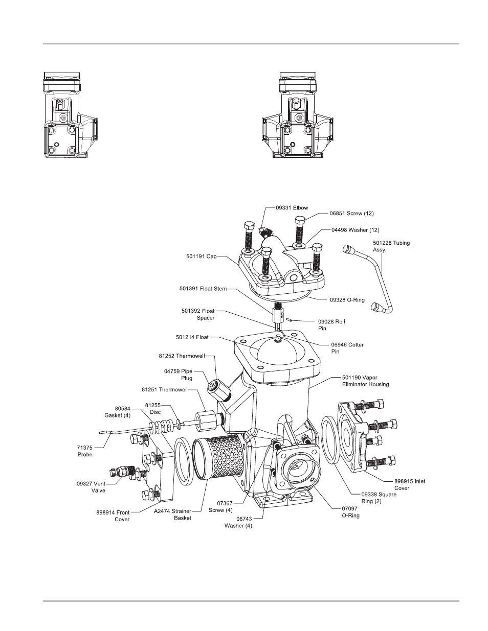 Strainer assembly exploded view | Liquid Controls MA4 Meter User Manual | Page 29 / 32
