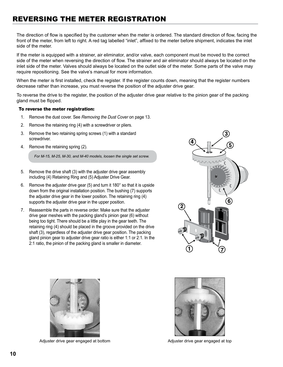 Reversing the meter registration | Liquid Controls M-MA Meters User Manual | Page 10 / 28