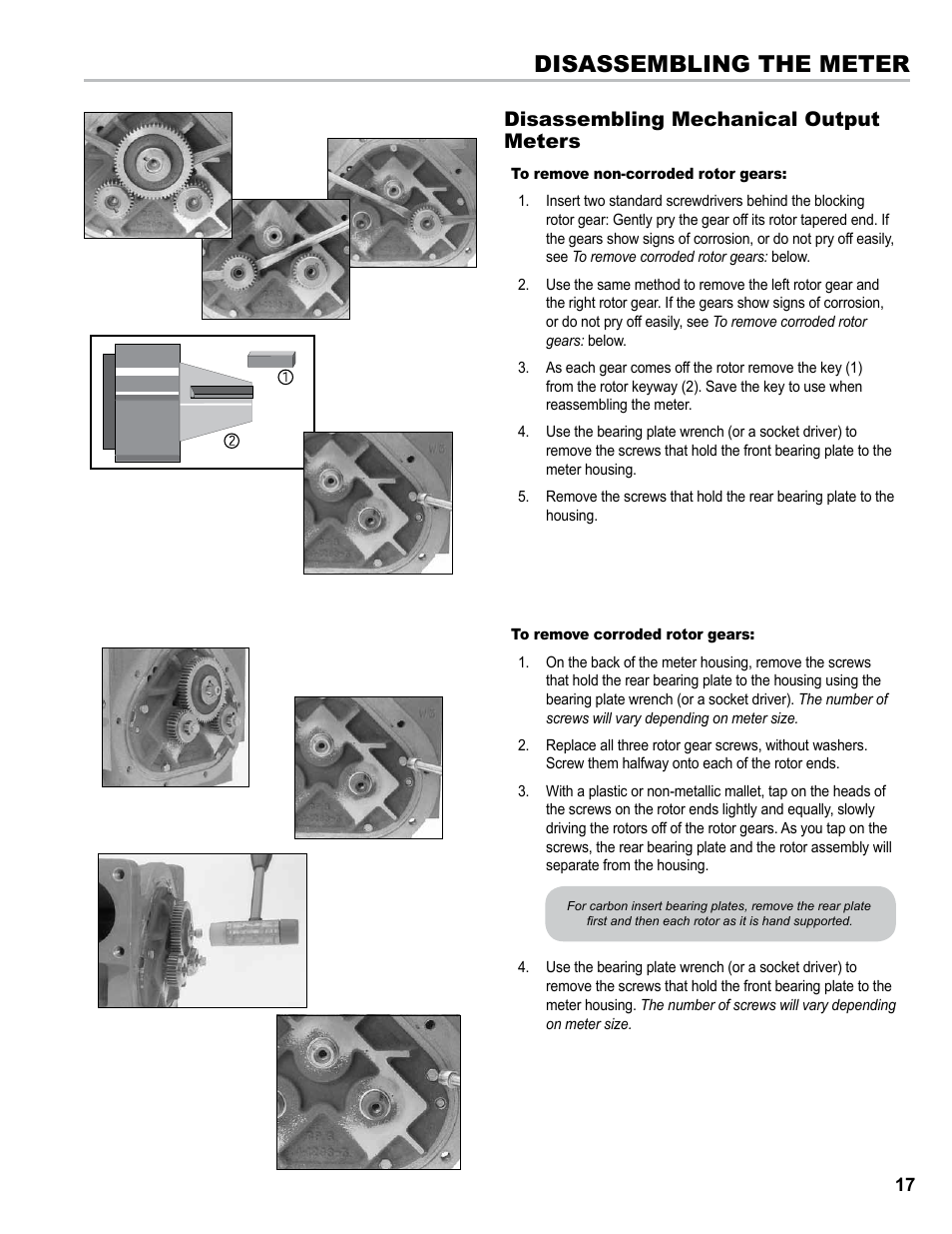 Disassembling the meter, Disassembling mechanical output meters | Liquid Controls M-MA Meters User Manual | Page 17 / 28