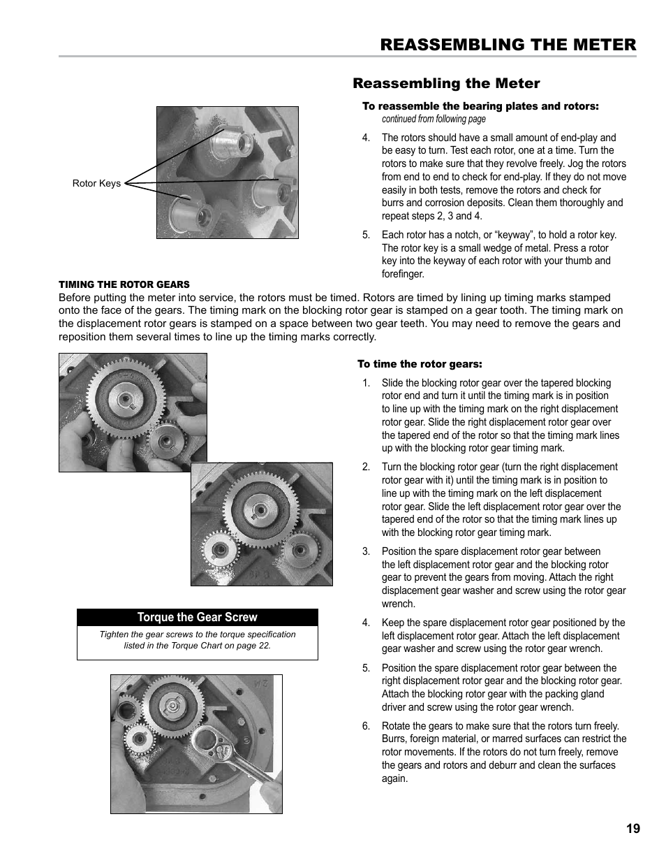 Reassembling the meter | Liquid Controls M-MA Meters User Manual | Page 19 / 28