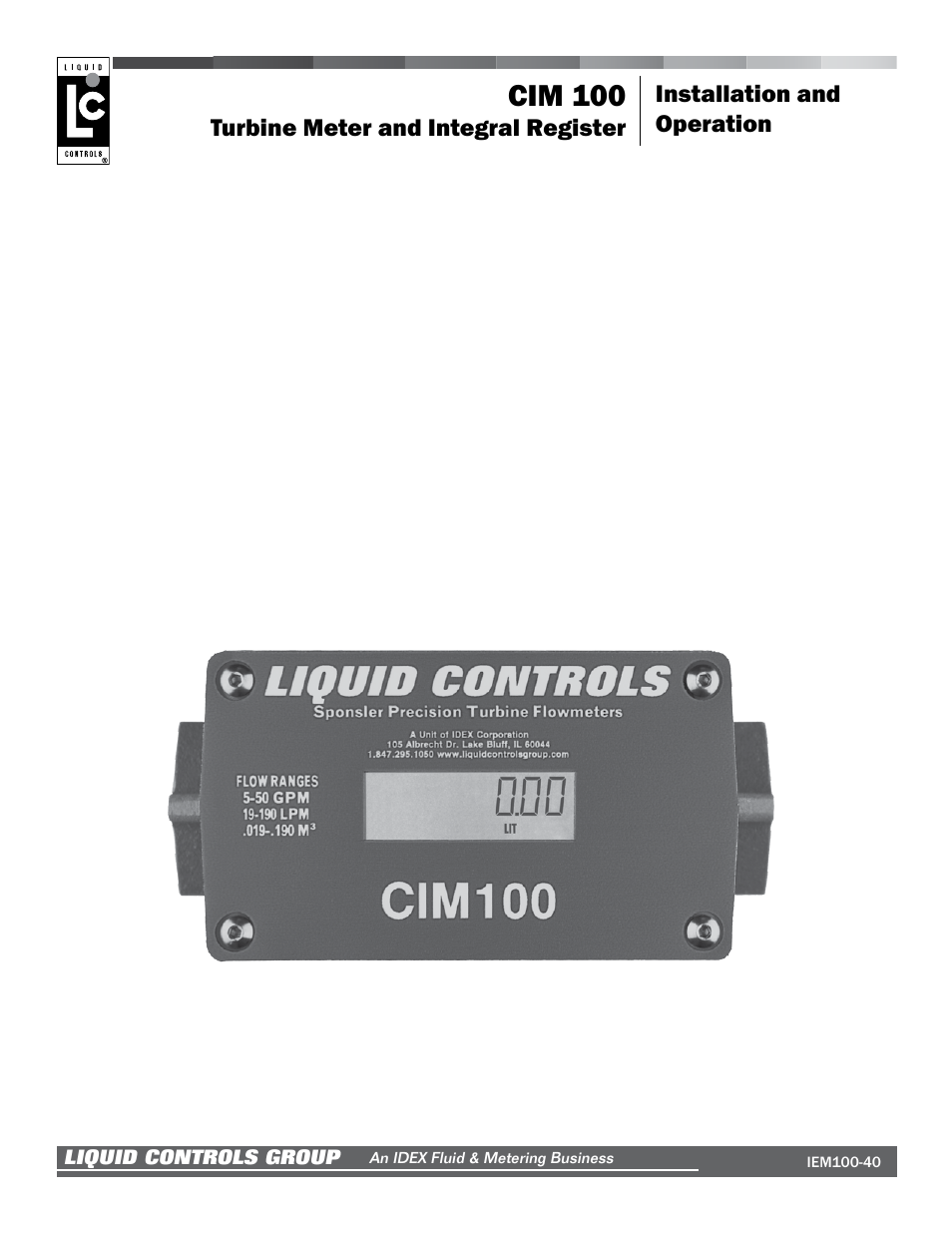 Liquid Controls CIM100 User Manual | 16 pages