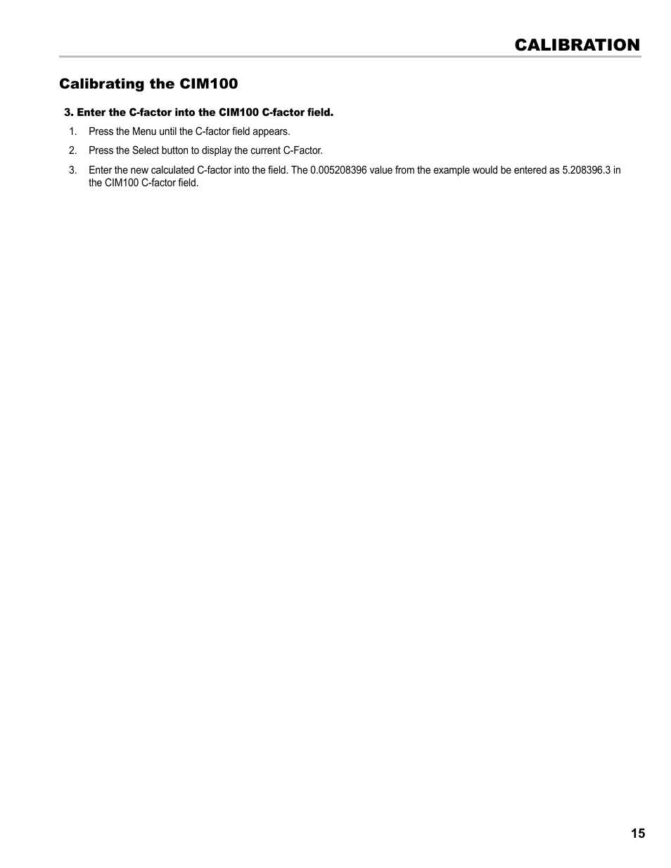 Calibration | Liquid Controls CIM100 User Manual | Page 15 / 16