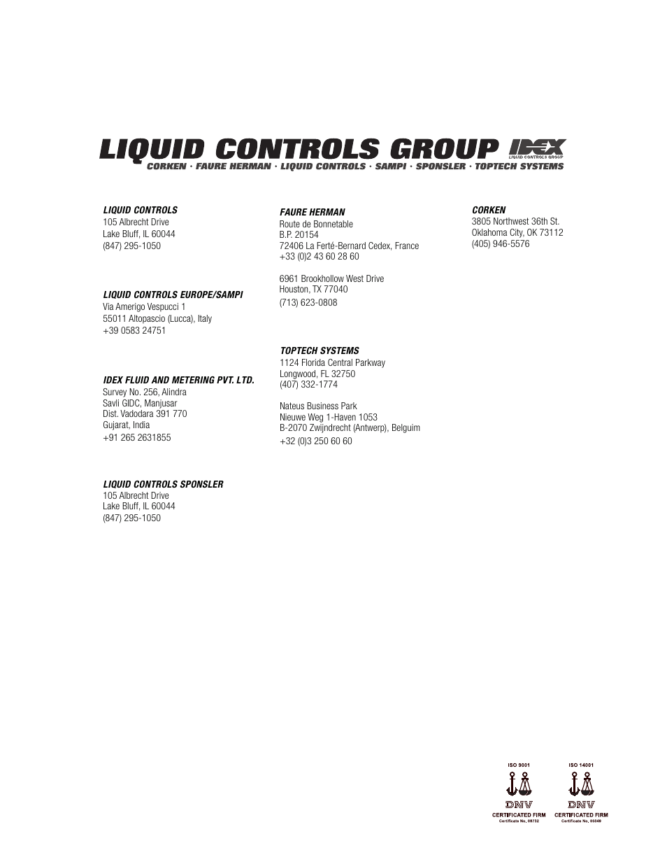 Liquid Controls LCR-II Setup & Operation User Manual | Page 60 / 60