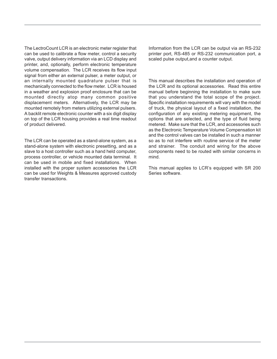 Sytstem overview | Liquid Controls LCR Install User Manual | Page 3 / 24