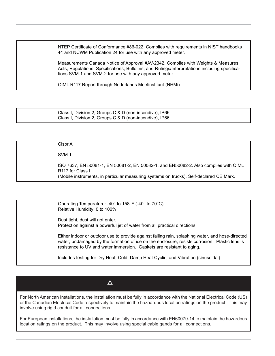 Regulatory specifications | Liquid Controls LCR Install User Manual | Page 6 / 24