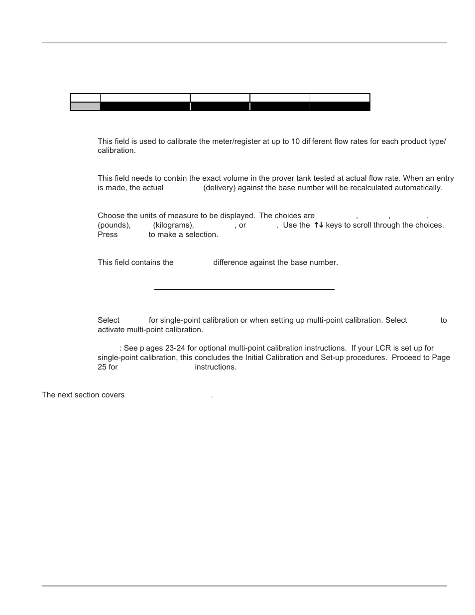 Lap pad calibration & set-up | Liquid Controls LCR Setup & Operation User Manual | Page 23 / 60