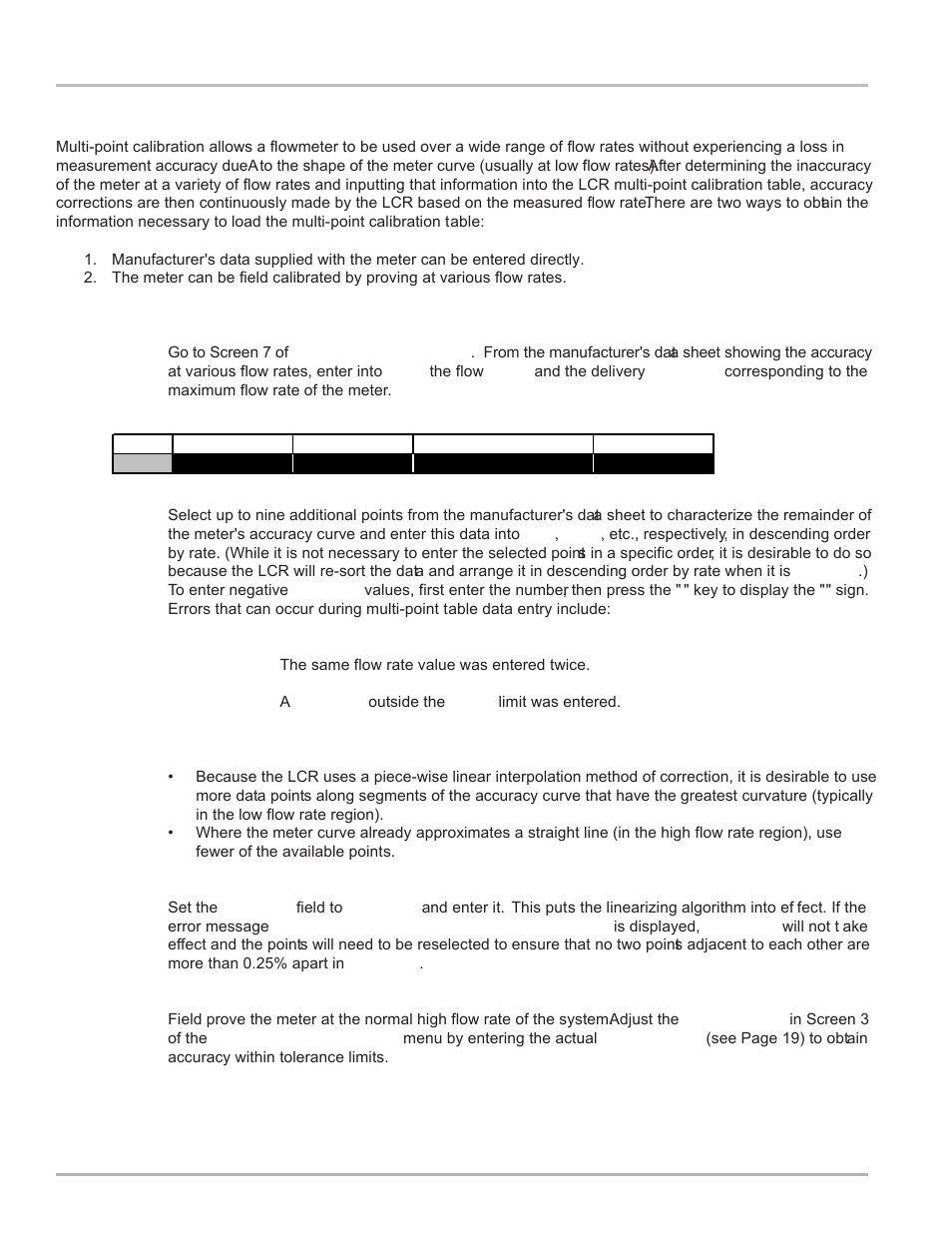 Lap pad calibration & set-up, Multi-point calibration | Liquid Controls LCR Setup & Operation User Manual | Page 24 / 60