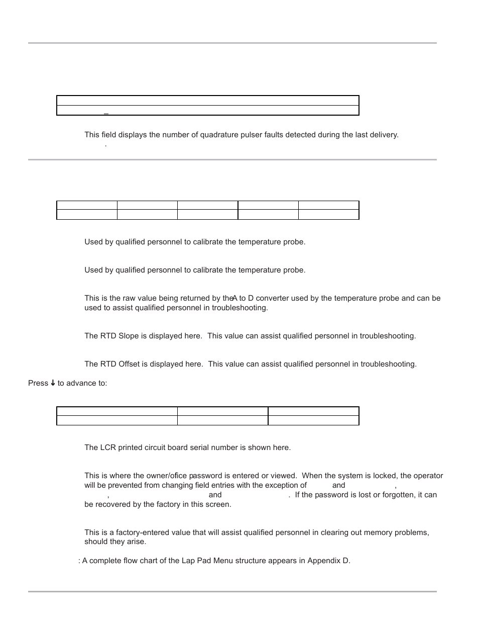 Diagnostics/factory calibration | Liquid Controls LCR Setup & Operation User Manual | Page 30 / 60